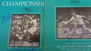 Two signed Wimbledon Lawn Tennis programmes,