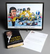 Heinz-Harald Frentzen and Eddie Jordan signed Formula 1 ephemera,