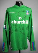 Julian Speroni: a team-signed green Crystal Palace goalkeeping jersey season 2004-05,