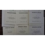 A group of 15 South Staffordshire Sporting Club sporting dinner menus bearing autographs,