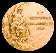 Los Angeles 1932 Olympic Games gold prize medal, in silver-gilt, designed by Prof.