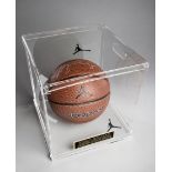 A Michael Jordan signed basketball, the Jordan branded ball signed in silver marker pen,