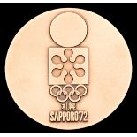 Sapporo 1972 Winter Olympic Games participant's medal, bronze, designed by S.