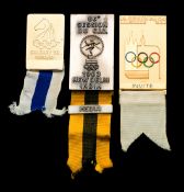 A trio of International Olympic Committee Session badges from the 1980s,