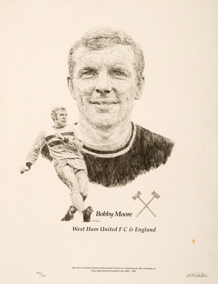 A Bobby Moore limited edition print published in celebration of West Ham United's centenary year