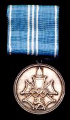 Helsinki 1952 Olympic Games silver merit medal, Olympic decoration on both sides,
