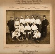 Two official photographs of the London County Council football team at the turn of the 19th/20th