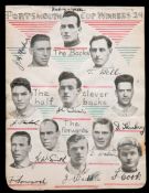 The autographs of the Portsmouth 1929 F.A.