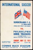 Philadelphia Truck Drivers v Sunderland programme 22nd May 1955,