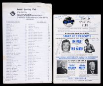 A boxing programme signed by two British Prime Ministers Harold Wilson and Edward Heath,