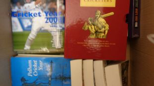 A collection of 165 cricket books, mostly published from the 1970s onwards,