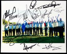 2004 Ryder Cup European Team signed photograph, 10 by 8in.