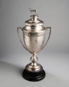 A greyhound racing trophy for The 1928 Cambridgeshire Stakes, a silver trophy,