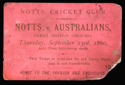 Extremely rare ticket for the Nottinghamshire v Australians cricket match at Trent Bridge 23rd-25th