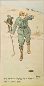 John Hassall (1868-1948) THE SEVEN AGES OF GOLF a set of seven Chromolithographic plates framed and