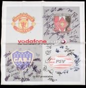 Multi-signed flag from the 2004 Vodafone Cup at Manchester United's Old Trafford,