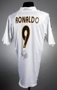 A Ronaldo [Luis Nazario de Lima] signed Real Madrid replica jersey,