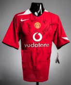 A team-signed Manchester Unitd jersey circa 2005,