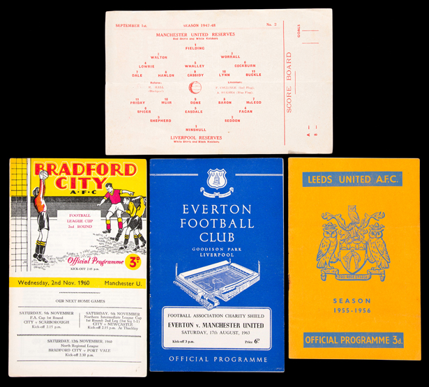 Four Manchester United programmes, a single-sheet reserves home issue v Liverpool 1.9. - Image 2 of 2