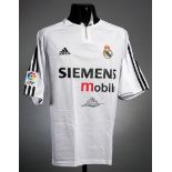 A Zinedine Zidane signed Real Madrid replica home jersey,