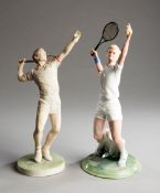 Two 20th century ceramic tennis figurines,