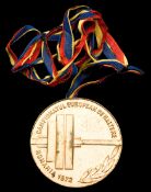 1972 European Weightlifting Championships, Constanta, Romania, gold winner's prize medal,