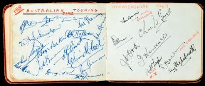 An autograph album including the 1948 Australian cricket touring team,