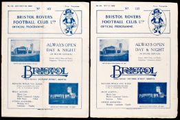 Two Bristol Rovers v Newport County 1930s programmes,