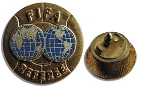 A FIFA referee's lapel badge circa 1960s,