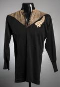 An historic New Zealand 'Original All Blacks' shirt worn by Ernest Booth during the tour of the