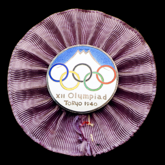 A rare official's badge for the cancelled Tokyo 1940 Olympic Games,