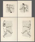 A group of four original artworks for a Punch magazine feature article on a professional tennis