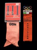 Mexico National Olympic Committee badge for the 1967 3rd International Sports Competition "Mini