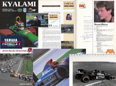 Jordan F1 1992 Press Pack, Brabham-Yamaha F1 and three driver sponsorship documents,
