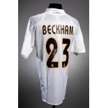 A David Beckham signed Real Madrid home replica jersey,