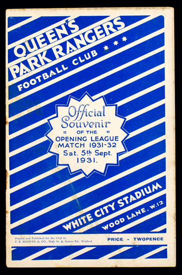 Queen's Park Rangers v Bournemouth & Boscombe programme 5th September 1931,