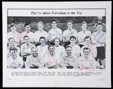 Tottenham Hotspur 1960-61 double winners signed Lilywhite magazine photograph,