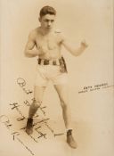 A signed photograph of the Italian-American World Bantamweight Boxing Champion of the early 1920s