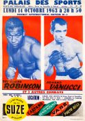1963 Sugar Ray Robinson v Armand Vannuci original on-site poster,