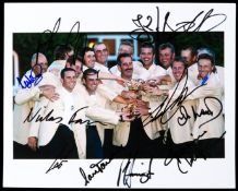 2002 Ryder Cup European Team signed photograph, 10 by 8in.