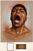 Julian M Stravich (contemporary) CASSIUS MARCELLUS CLAY "THE LOUISVILLE LIP" an original pastel