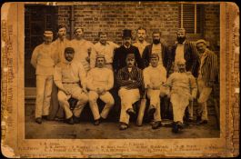 Cabinet card photograph of the 1888 Australian cricket team, the image 4 by 5 1/2in.