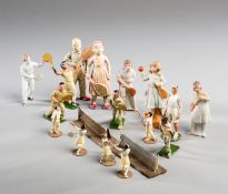 An unusual collection of lead figures of tennis players 1920s/30s, by Hills & Co or Britains Ltd,