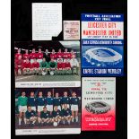 Fully-signed colour magazine plates of the Manchester United & Leicester City 1963 F.A.