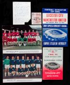 Fully-signed colour magazine plates of the Manchester United & Leicester City 1963 F.A.
