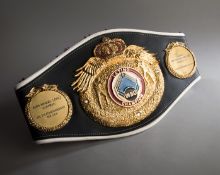 The original WBO Junior Featherweight Latino Belt won in 2006 by Juan Manuel Lopez,