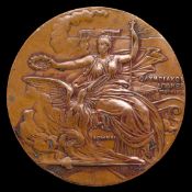 An Athens 1896 Olympic Games participant's medal, designed by N Lytras, struck by Honto-Poulus,