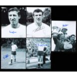 A group of five signed Tottenham Hotspur players from the 1960s, 10 by 8in.