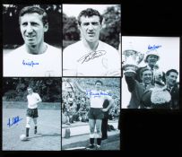 A group of five signed Tottenham Hotspur players from the 1960s, 10 by 8in.