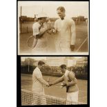 Two rare photographs of the champion boxer Georges Carpentier on the tennis court, at Pourville,